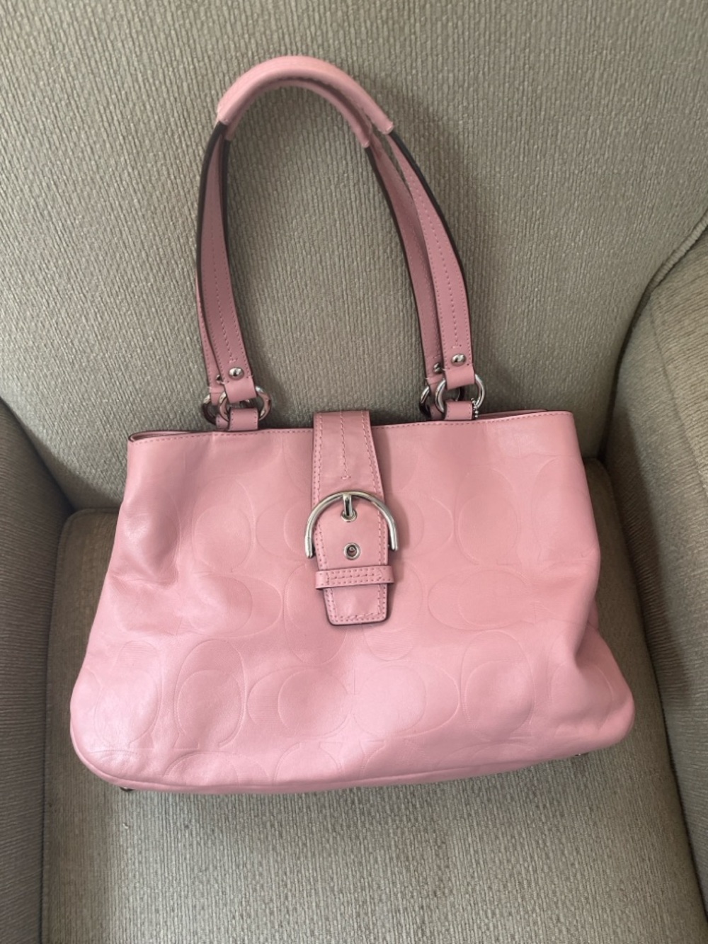 Pink coach tote bag